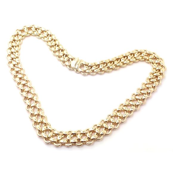 Rare! Vintage Authentic Hermes 18k Yellow Gold Link Necklace - Picture 2 of 9